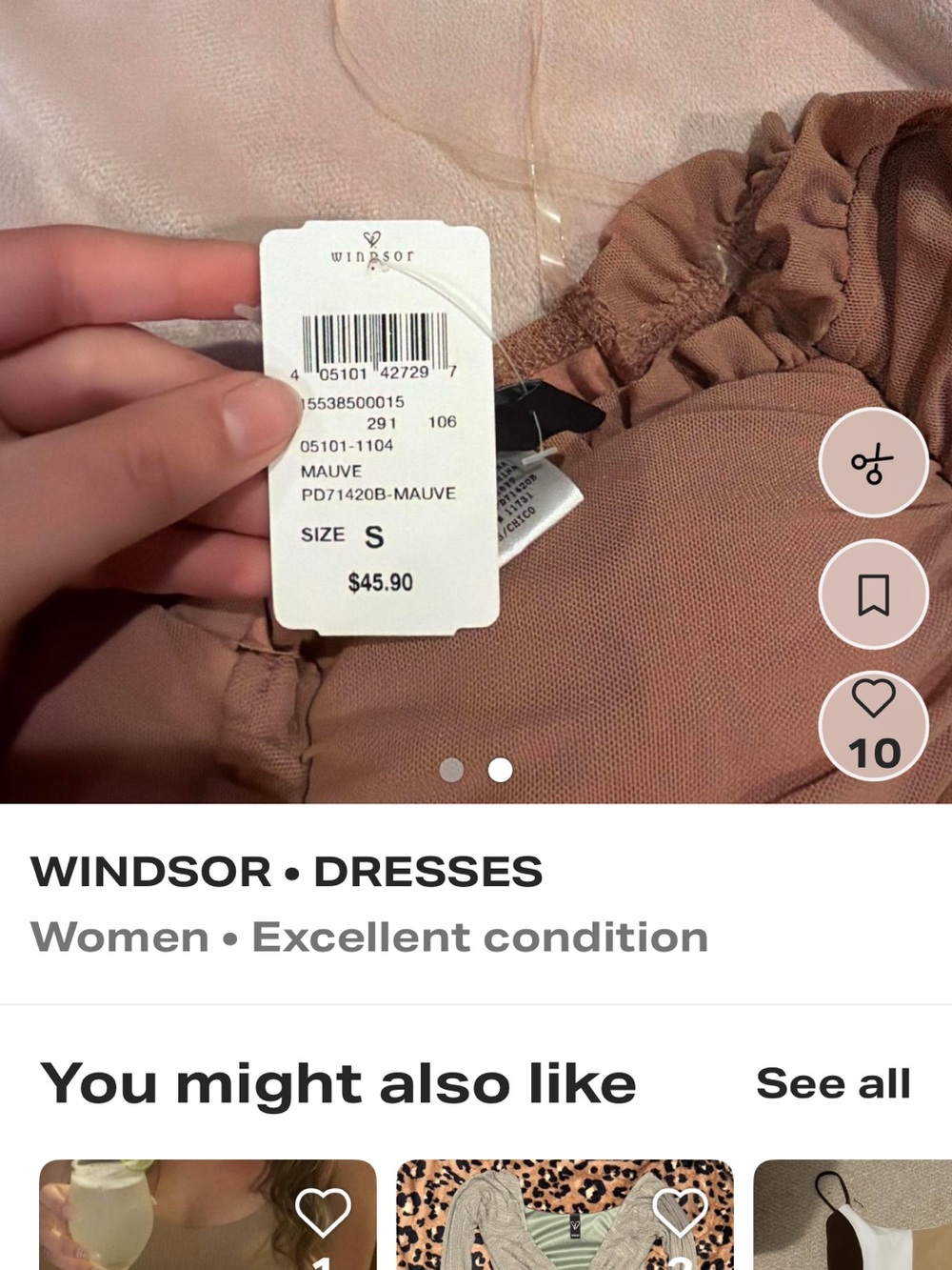 Windsor Mauve Ruffle Detail Dress